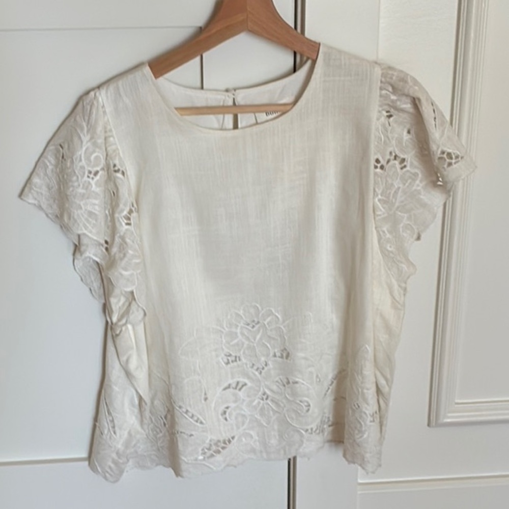 NWT BOHME Cream Linen Blouse